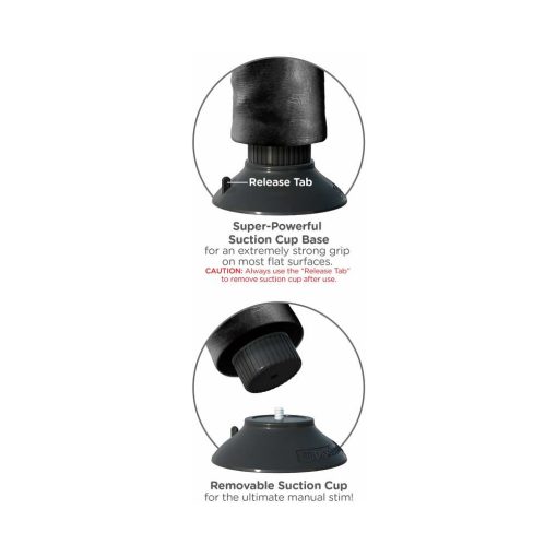 King Cock 9 In. Vibrating Cock With Balls Poseable Suction Cup Dildo Black - Image 5