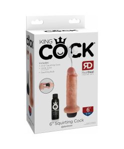 King Cock 6 In. Squirting Cock Realistic Dildo Beige