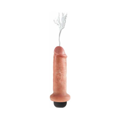 King Cock 6 In. Squirting Cock Realistic Dildo Beige - Image 3