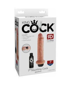 King Cock 7 In. Squirting Cock Realistic Dildo Beige