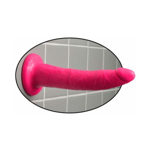 Dillio 7 In. Slim Realistic Dildo With Suction Cup Pink - Image 3