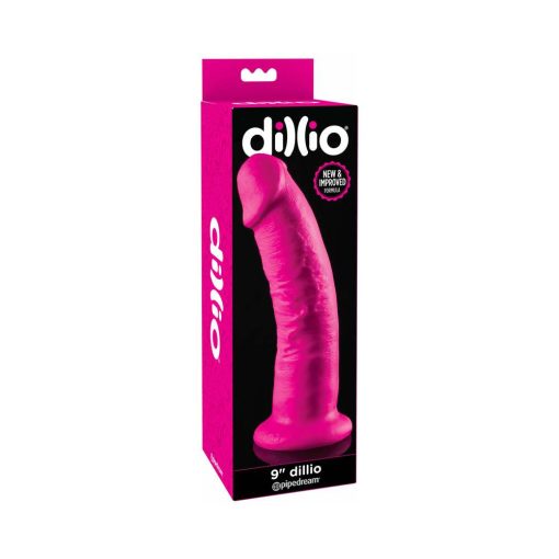 Dillio 9 In. Realistic Dildo With Suction Cup Pink