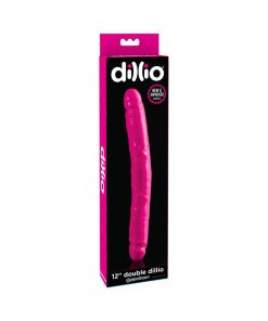 Dillio 12 In. Double Dong Realistic Dual-Ended Dildo Pink
