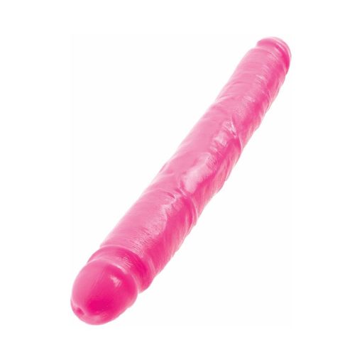 Dillio 12 In. Double Dong Realistic Dual-Ended Dildo Pink - Image 3