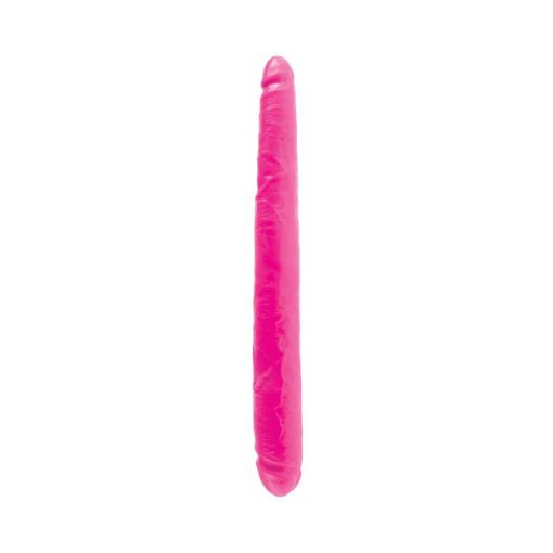 Dillio 16 In. Double Dong Realistic Dual-Ended Dildo Pink - Image 2