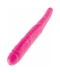 Dillio 16 In. Double Dong Realistic Dual-Ended Dildo Pink