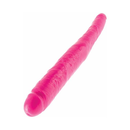 Dillio 16 In. Double Dong Realistic Dual-Ended Dildo Pink - Image 3