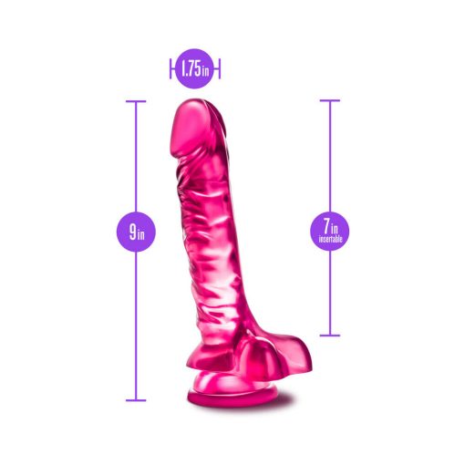 B Yours Basic 8 Realistic 9 In. Dildo With Balls Pink - Image 6