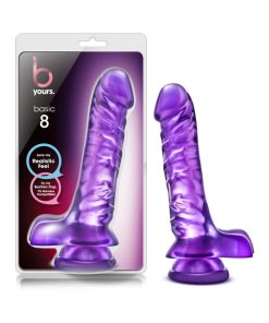 B Yours Basic 8 Realistic 9 In. Dildo With Balls Purple