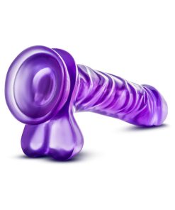 B Yours Basic 8 Realistic 9 In. Dildo With Balls Purple