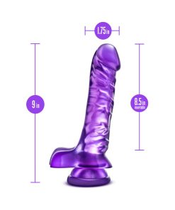 B Yours Basic 8 Realistic 9 In. Dildo With Balls Purple