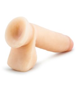 Au Naturel 7 In. Posable Dual Density Dildo With Balls Beige