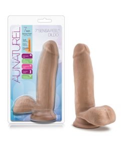 Au Naturel 7 In. Posable Dual Density Dildo With Balls Tan