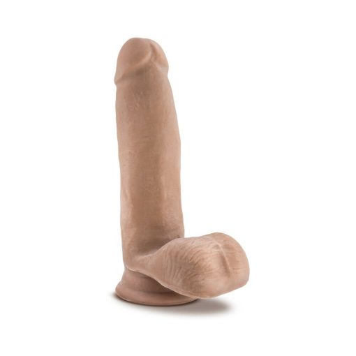 Au Naturel 7 In. Posable Dual Density Dildo With Balls Tan - Image 2