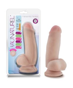 Au Naturel 7 In. Sensa Feel Fat Boy Posable Dual Density Dildo Beige