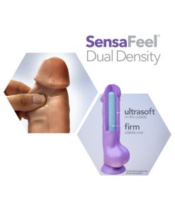 Au Naturel 7 In. Sensa Feel Fat Boy Posable Dual Density Dildo Tan