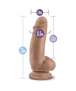 Au Naturel 7 In. Sensa Feel Fat Boy Posable Dual Density Dildo Tan