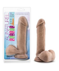 Au Naturel 8 In. Posable Dual Density Dildo With Balls Tan