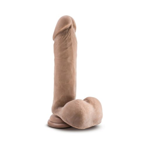 Au Naturel 8 In. Posable Dual Density Dildo With Balls Tan - Image 2