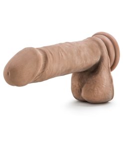 Au Naturel 8 In. Posable Dual Density Dildo With Balls Tan