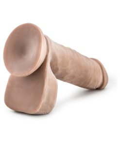 Au Naturel 8 In. Posable Dual Density Dildo With Balls Tan