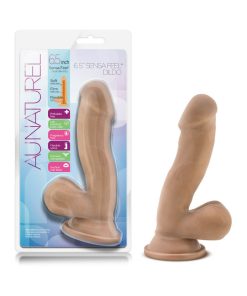 Au Naturel 6.5 In. Posable Dual Density Dildo With Balls Tan