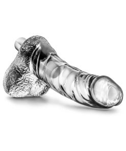 Naturally Yours Vibrating Ding Dong With Balls 6.5 In. Clear