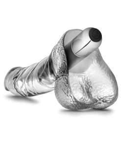 Naturally Yours Vibrating Ding Dong With Balls 6.5 In. Clear