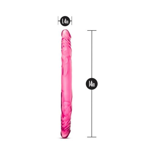 B Yours 14 In. Double Dildo Pink - Image 6
