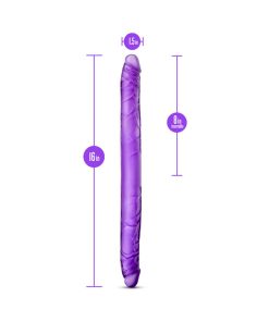 B Yours 16 In. Double Dildo Purple