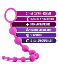 Luxe Silicone 10 Beads For Anal Play Pink