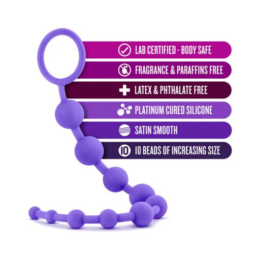 Luxe Silicone 10 Beads For Anal Play Purple - Image 5