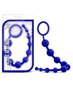Luxe Silicone 10 Beads For Anal Play Indigo