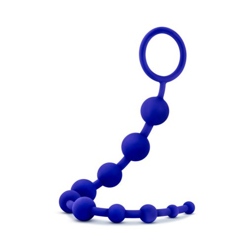 Luxe Silicone 10 Beads For Anal Play Indigo - Image 2