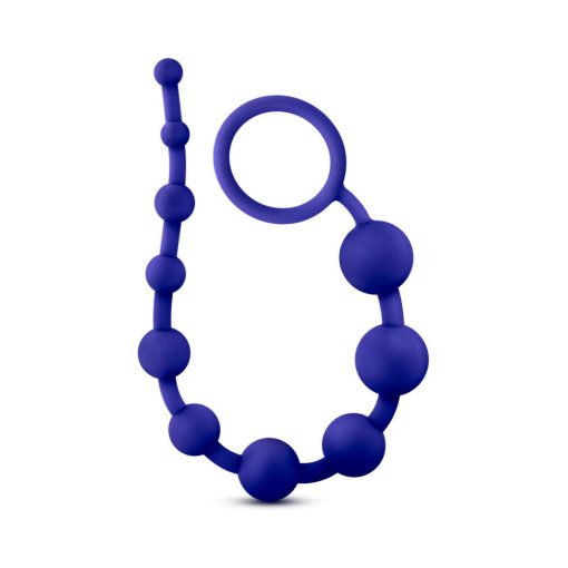 Luxe Silicone 10 Beads For Anal Play Indigo - Image 3