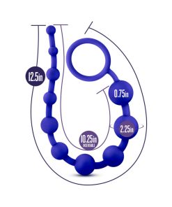Luxe Silicone 10 Beads For Anal Play Indigo