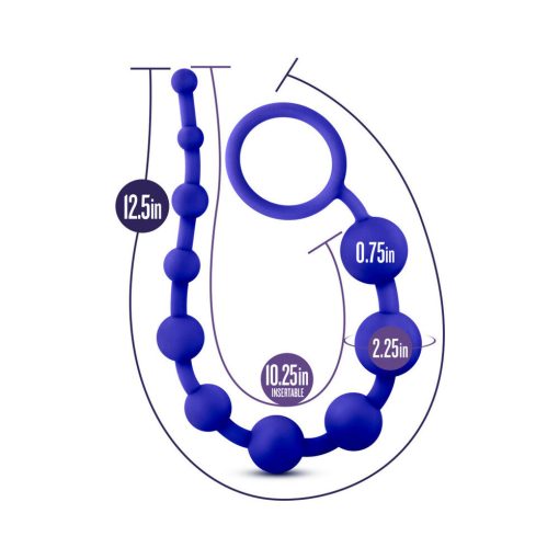 Luxe Silicone 10 Beads For Anal Play Indigo - Image 6