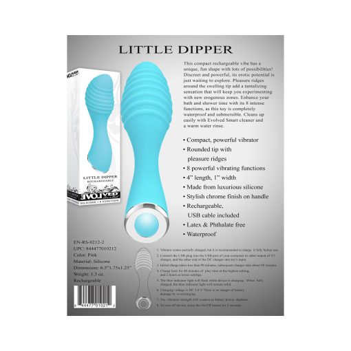 Evolved Little Dipper Rechargeable Silicone Vibrator Blue - Image 7