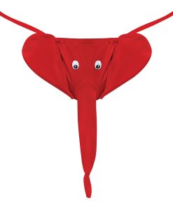 Male Power Squeaker Elephant G-String Red O/S