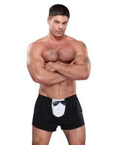 Male Power Tuxedo Boxer Black O/S