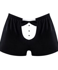 Male Power Tuxedo Boxer Black O/S