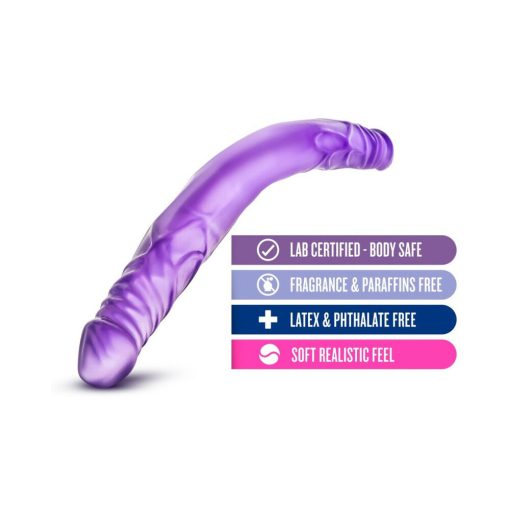 B Yours 14 In. Double Dildo Purple - Image 5