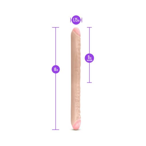 B Yours 18 In. Double Dildo Beige - Image 6