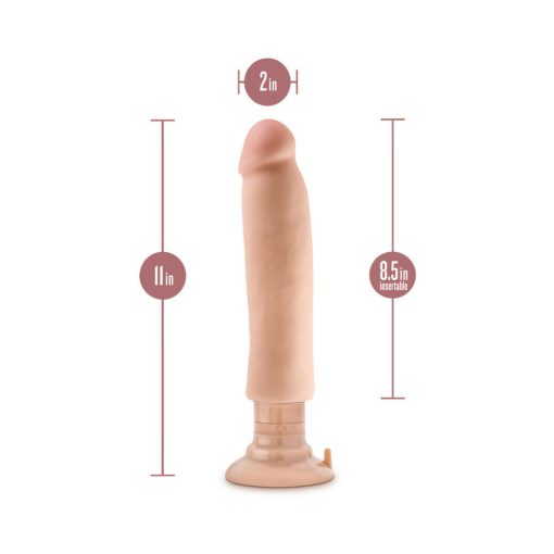 Au Naturel 11 In. Magnum Vibrating Dong Dual Density Dildo Beige - Image 5