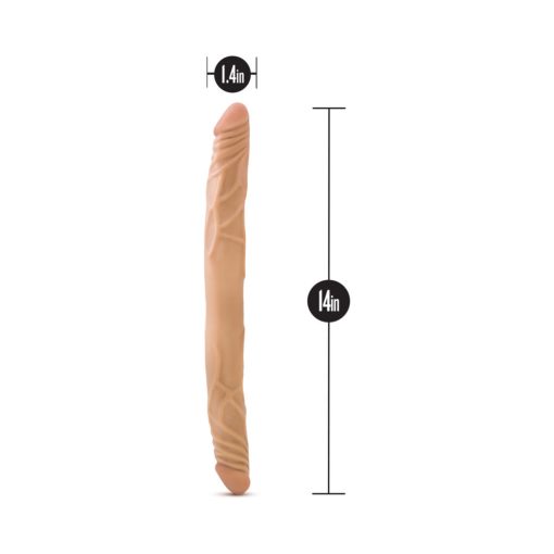 B Yours 14 In. Double Dildo Tan - Image 6