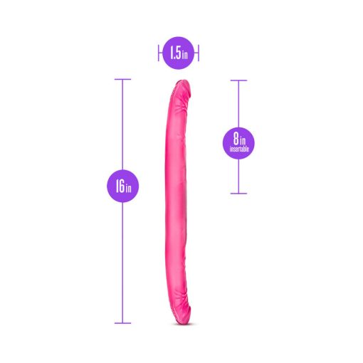 B Yours 16 In. Double Dildo Pink - Image 6