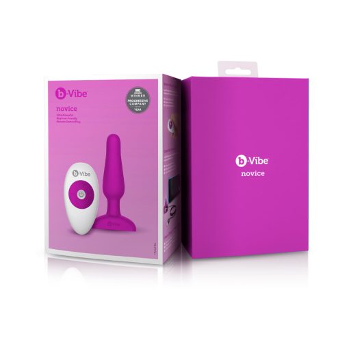 B-Vibe Novice Rechargeable Remote-Controlled Vibrating Silicone Anal Plug Fuchsia - Image 2