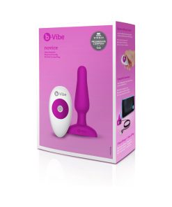 B-Vibe Novice Rechargeable Remote-Controlled Vibrating Silicone Anal Plug Fuchsia