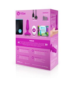 B-Vibe Novice Rechargeable Remote-Controlled Vibrating Silicone Anal Plug Fuchsia