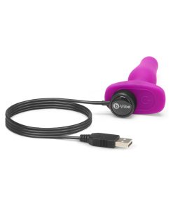 B-Vibe Novice Rechargeable Remote-Controlled Vibrating Silicone Anal Plug Fuchsia